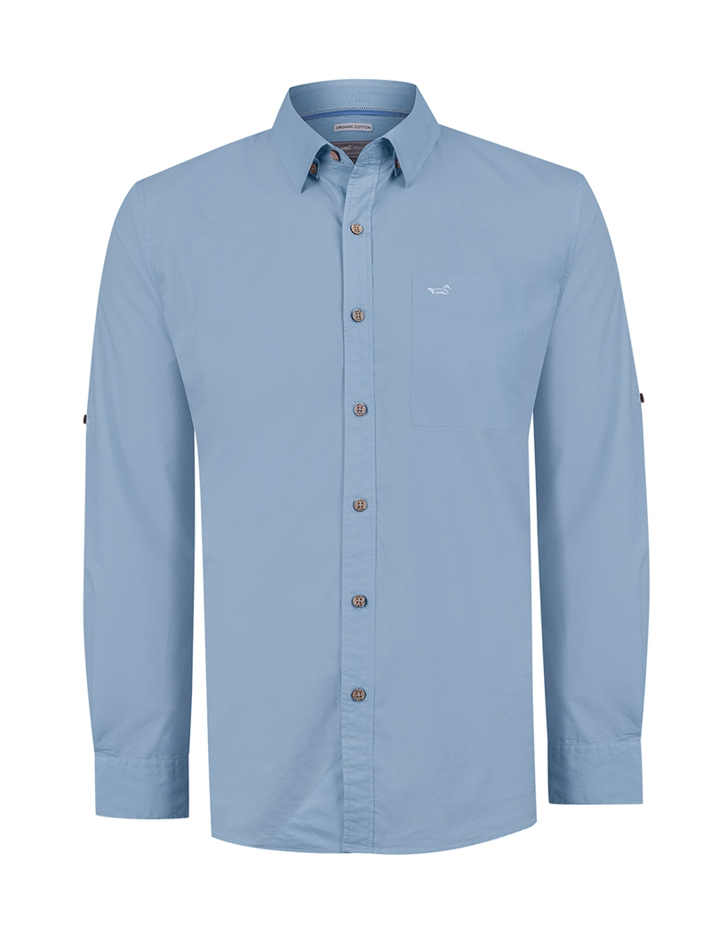 CAMISA ALGODON ORGANICO HOMBRE GALITON AZUL ROCKFORD - 1