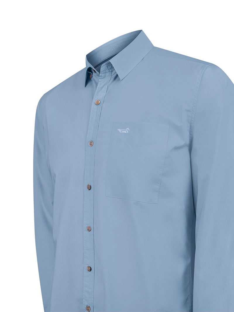 CAMISA ALGODON ORGANICO HOMBRE GALITON AZUL ROCKFORD - 4