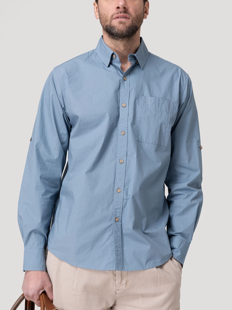CAMISA ALGODON ORGANICO HOMBRE GALITON AZUL ROCKFORD - 5
