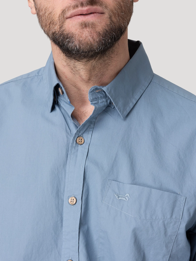 CAMISA ALGODON ORGANICO HOMBRE GALITON AZUL ROCKFORD - 7