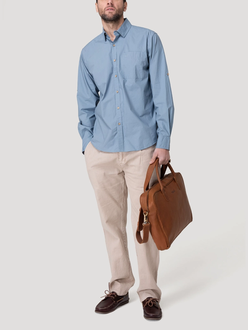 CAMISA ALGODON ORGANICO HOMBRE GALITON AZUL ROCKFORD - 8