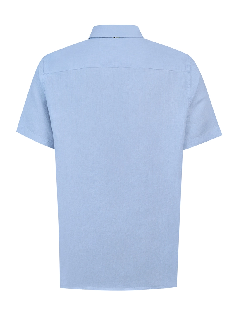 CAMISA LINO ORGANICO HOMBRE LINENSHORT CELESTE ROCKFORD - 2
