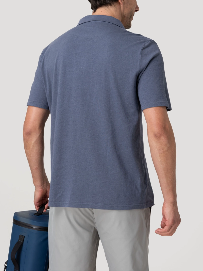 POLERA ALGODON ORGANICO HOMBRE VARY AZUL ROCKFORD - 6