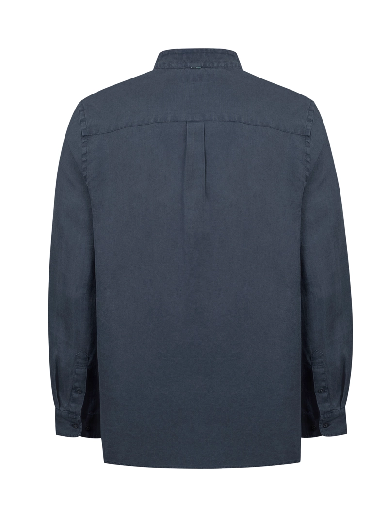 CAMISA LINO ORGANICO HOMBRE LINENMAO AZUL ROCKFORD - 2