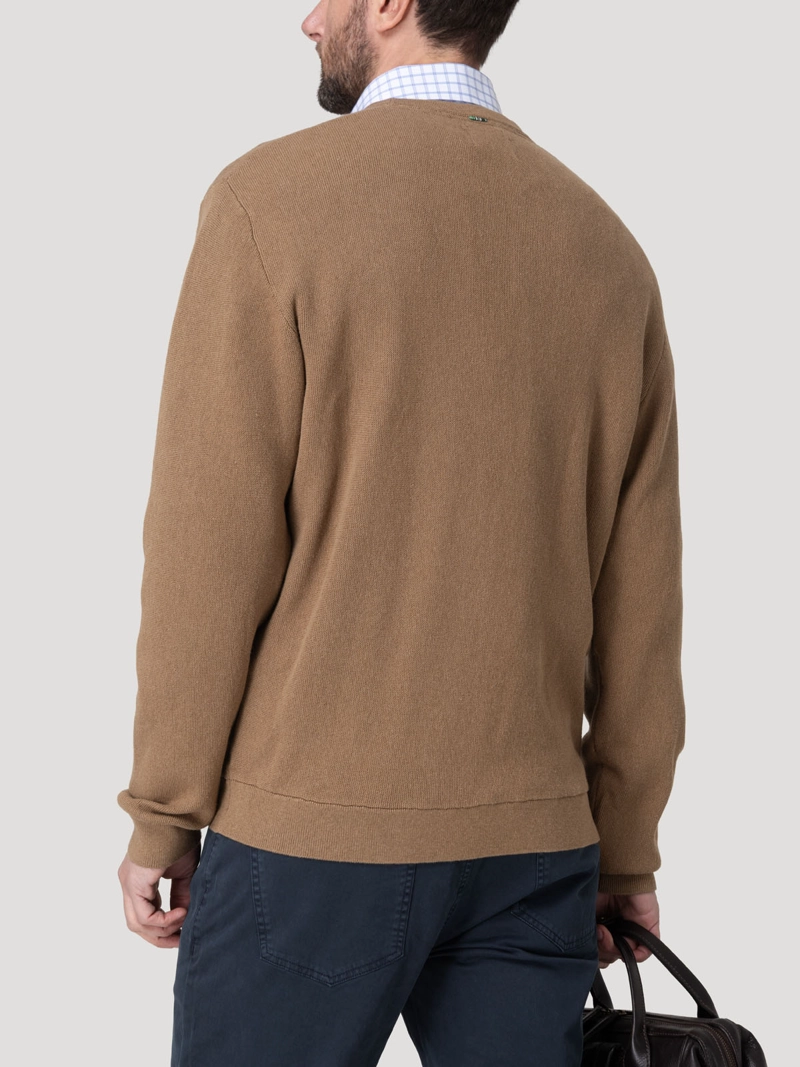 SWEATER ALGODON ORGANICO HOMBRE OLEN CAFE  ROCKFORD - 6