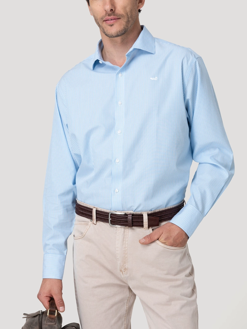 CAMISA CUELLO ITALIANO HOMBRE WF PC CELESTE ROCKFORD - 7