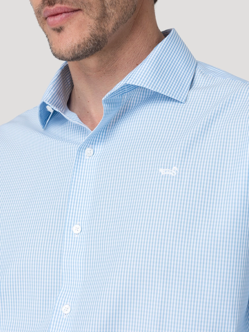 CAMISA CUELLO ITALIANO HOMBRE WF PC CELESTE ROCKFORD - 9