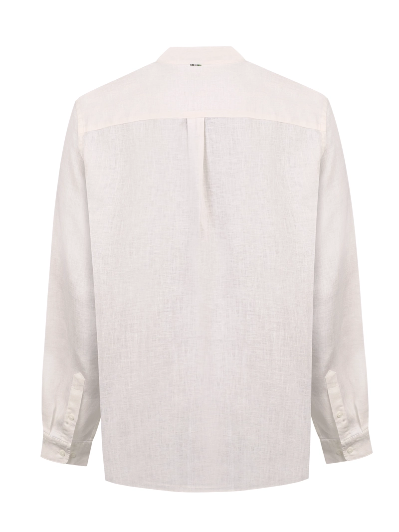 CAMISA LINO ORGANICO HOMBRE LINENMAO BLANCO ROCKFORD - 2