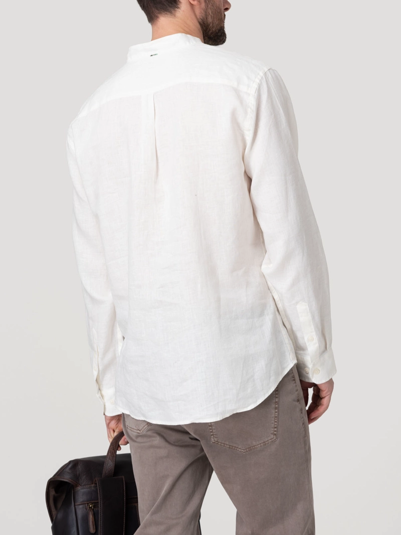 CAMISA LINO ORGANICO HOMBRE LINENMAO BLANCO ROCKFORD - 6