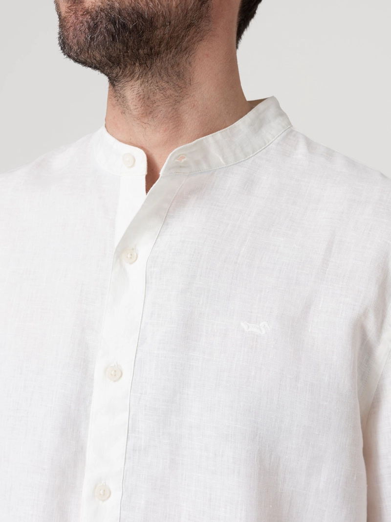 CAMISA LINO ORGANICO HOMBRE LINENMAO BLANCO ROCKFORD - 7