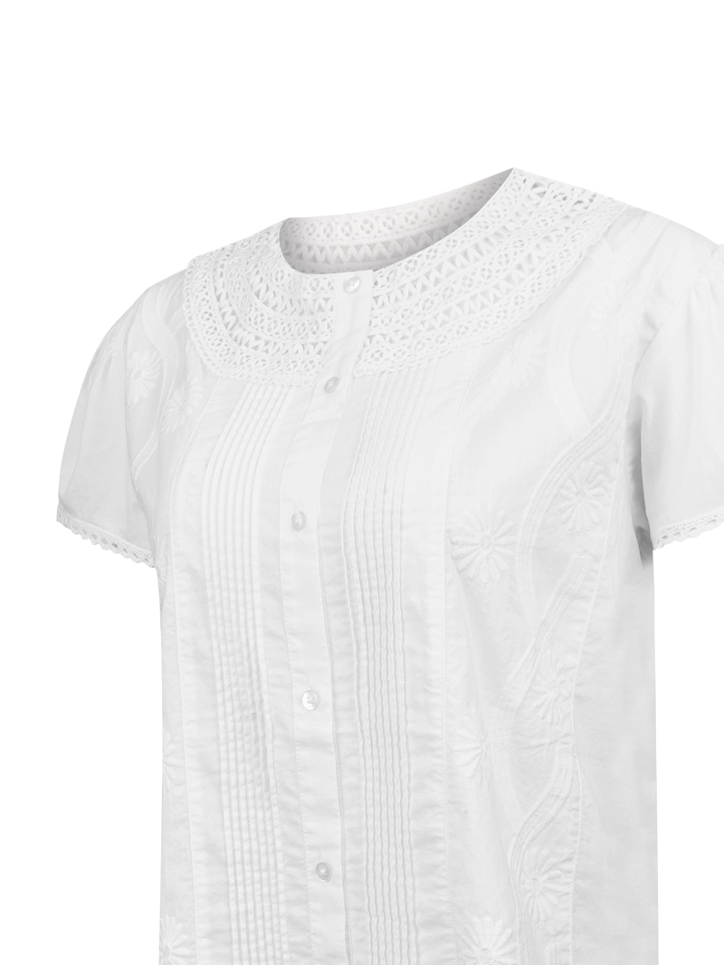 BLUSA ALGODON ORGANICO MUJER BALI BLANCO ROCKFORD - 4