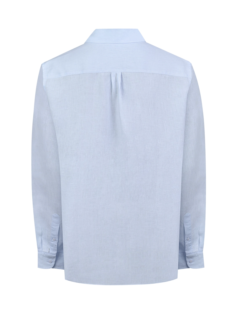CAMISA LINO ORGANICO HOMBRE LINENIT CELESTE ROCKFORD - 2