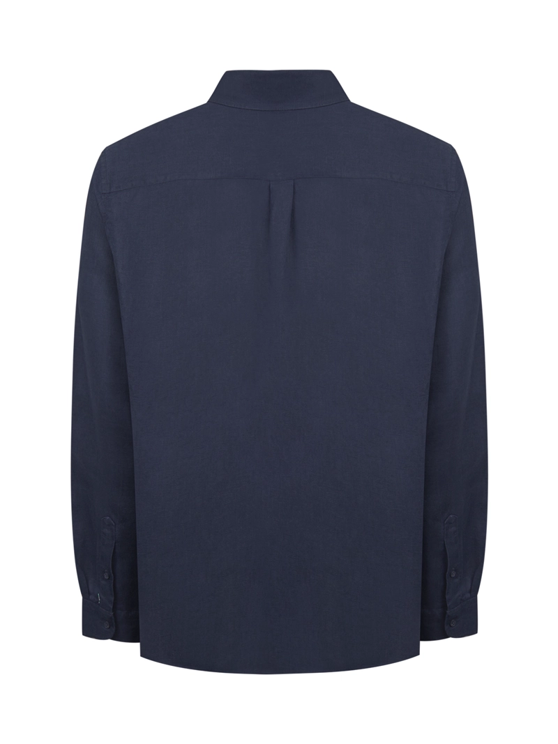 CAMISA LINO ORGANICO HOMBRE LINENIT AZUL ROCKFORD - 2