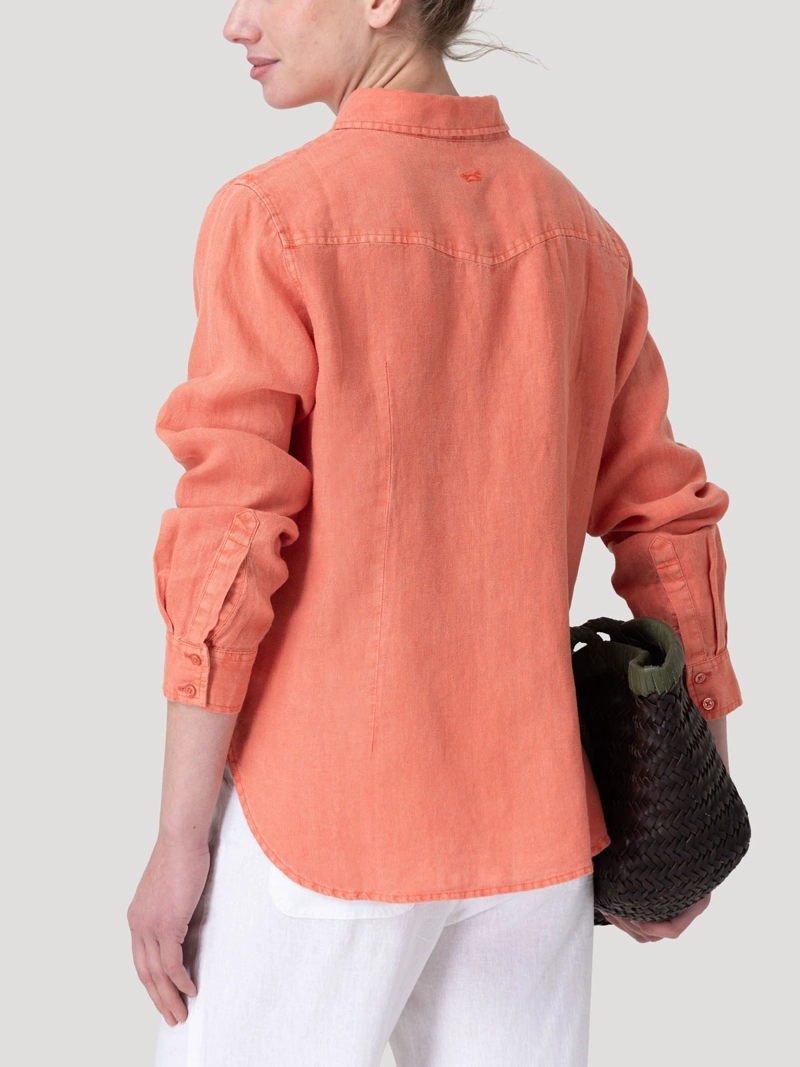 BLUSA LINO ORGANICO MUJER LIRIO NARANJO ROCKFORD - 6