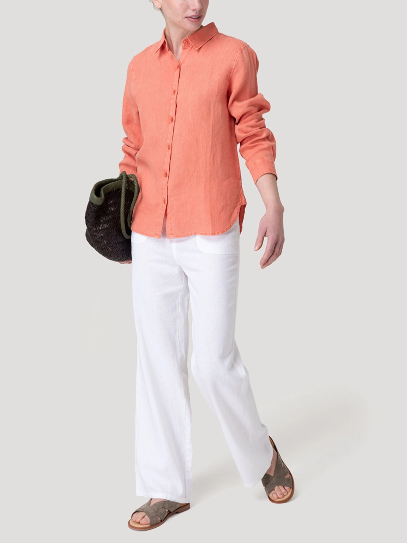 BLUSA LINO ORGANICO MUJER LIRIO NARANJO ROCKFORD - 8
