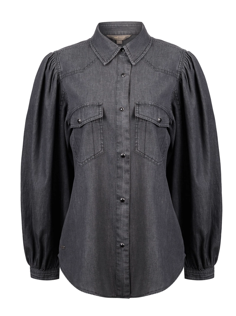 BLUSA TENCEL MUJER HIBISCO GRIS ROCKFORD - 1