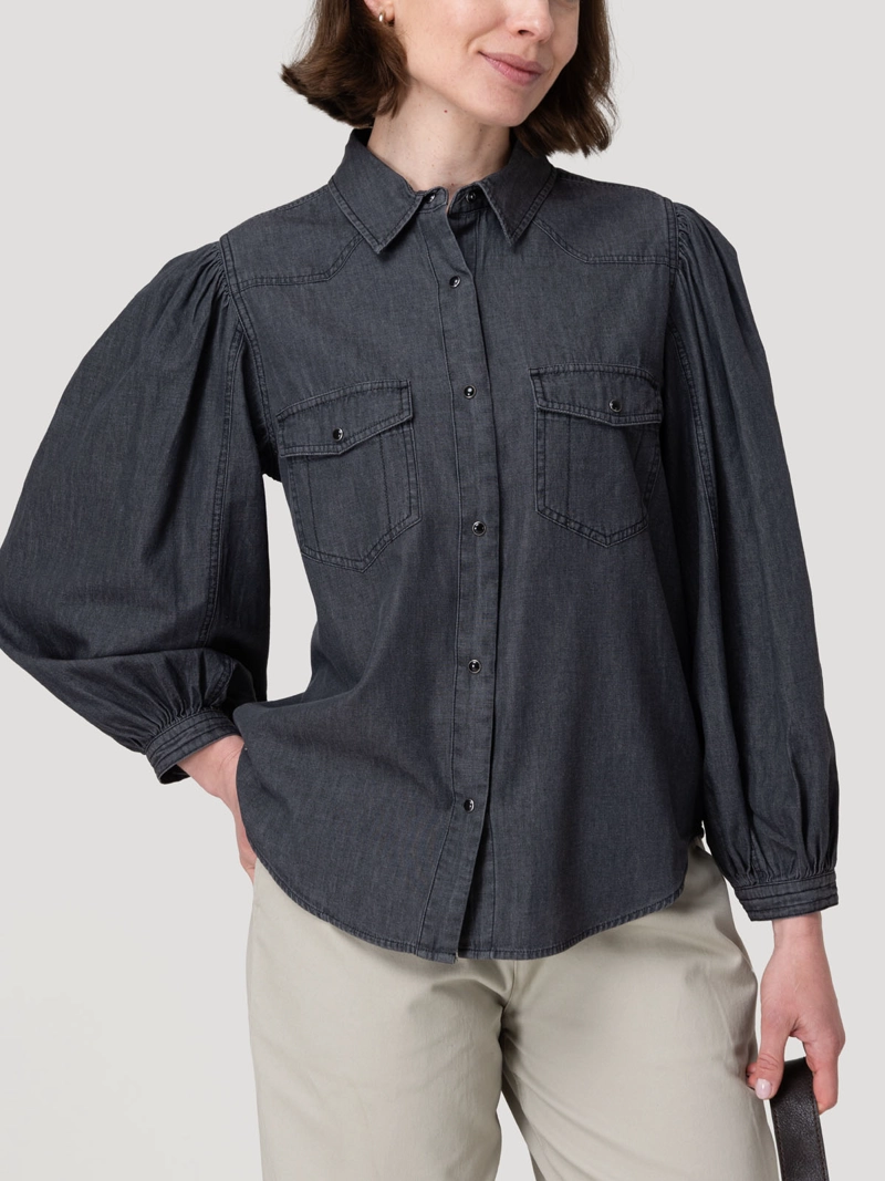 BLUSA TENCEL MUJER HIBISCO GRIS ROCKFORD - 5