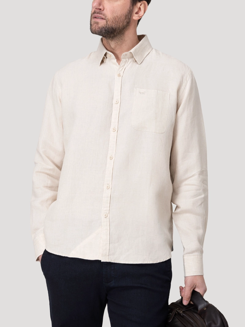 CAMISA LINO ORGANICO HOMBRE CLASLINEN CAFE  ROCKFORD - 5