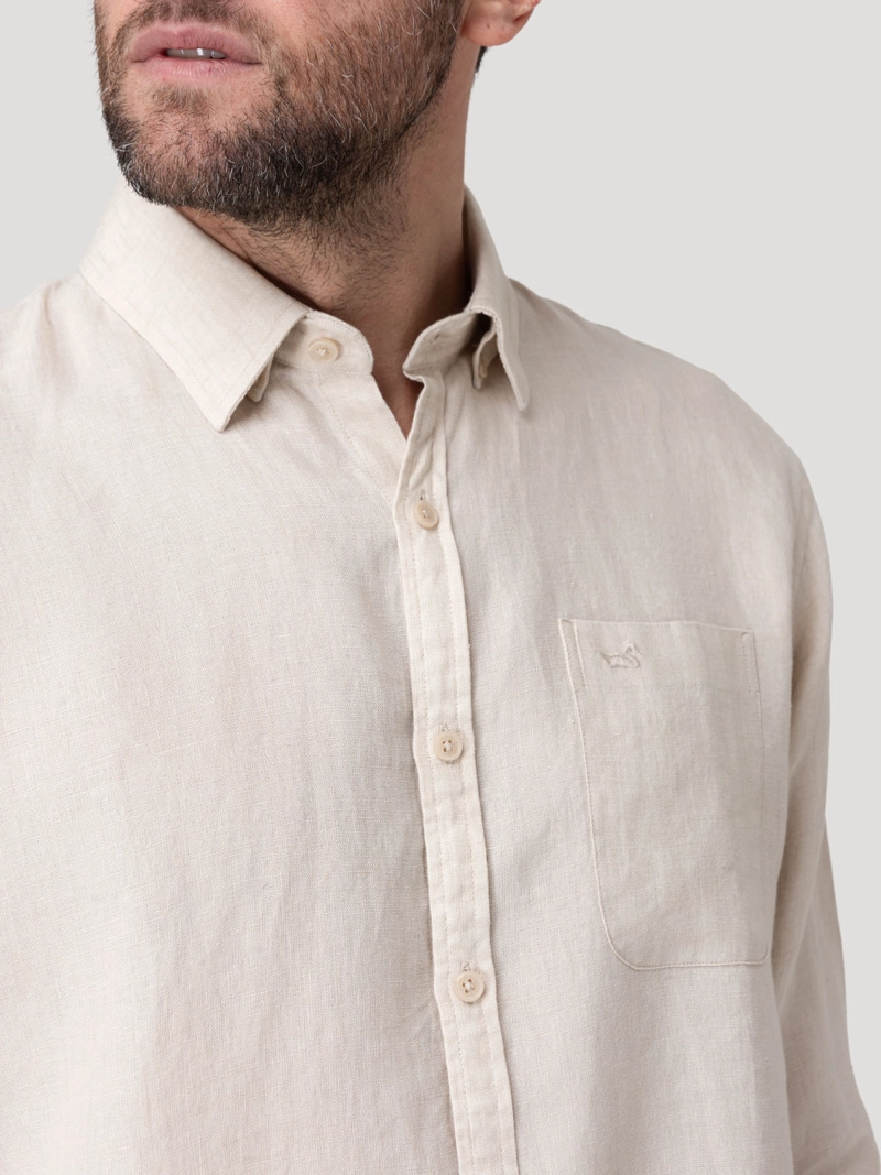 CAMISA LINO ORGANICO HOMBRE CLASLINEN CAFE  ROCKFORD - 7
