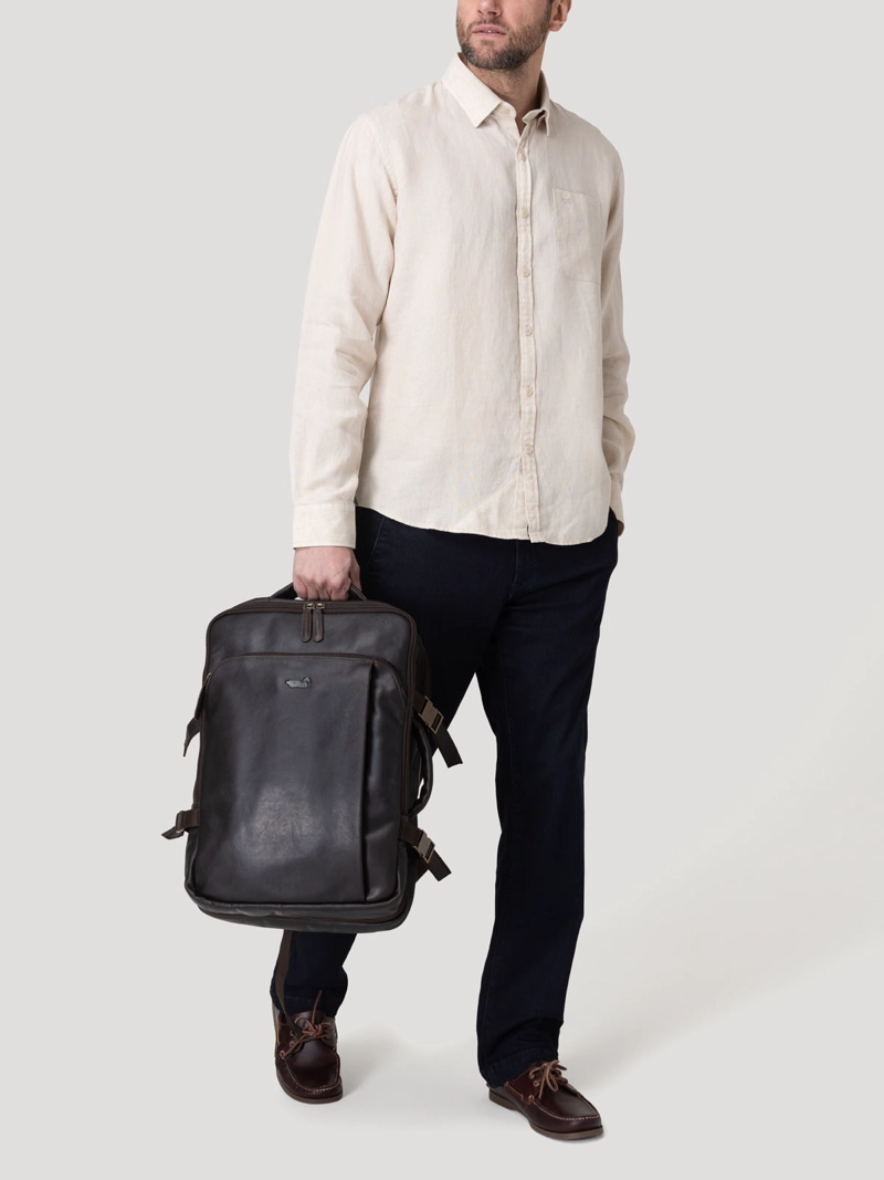 CAMISA LINO ORGANICO HOMBRE CLASLINEN CAFE  ROCKFORD - 8