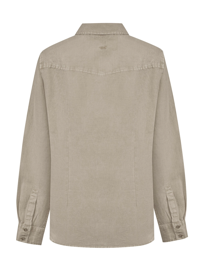 BLUSA LINO ORGANICO MUJER LIRIO CAFE  ROCKFORD - 2