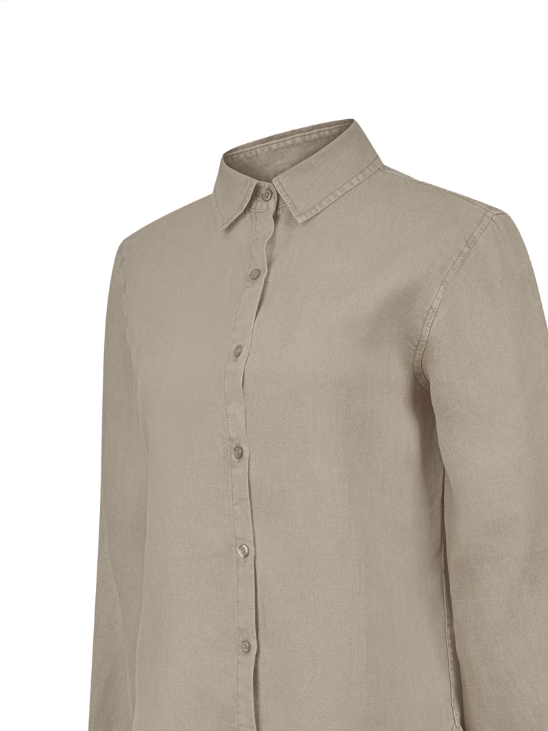 BLUSA LINO ORGANICO MUJER LIRIO CAFE  ROCKFORD - 4