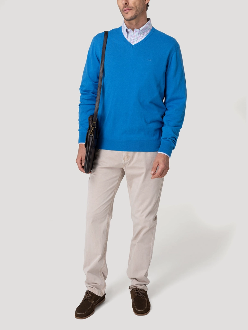 SWEATER ALGODON ORGANICO HOMBRE ANGRIV AZUL ROCKFORD - 8