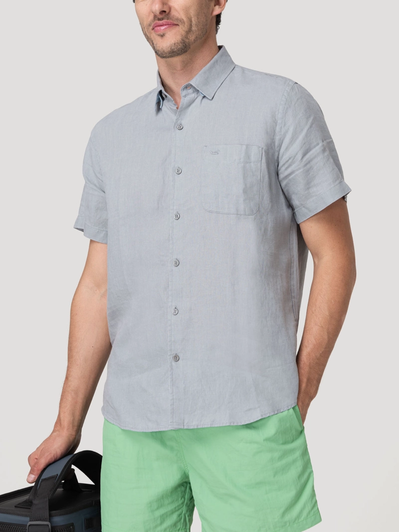 CAMISA LINO ORGANICO HOMBRE LINENSHORT GRIS ROCKFORD - 6