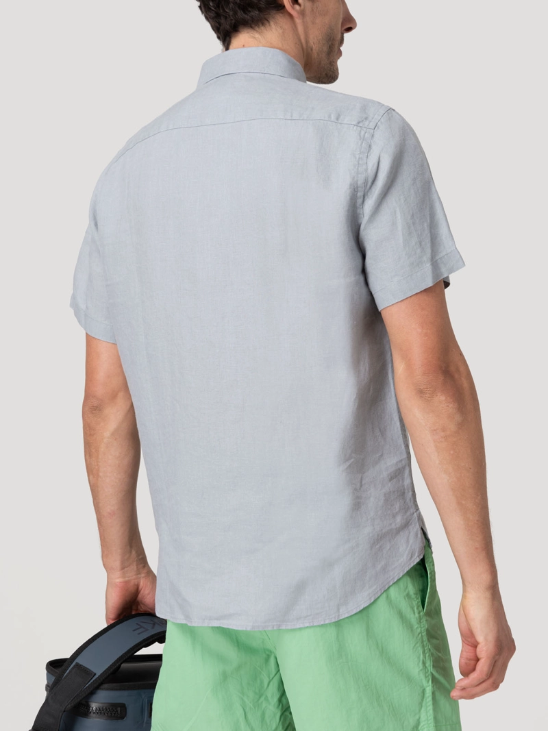CAMISA LINO ORGANICO HOMBRE LINENSHORT GRIS ROCKFORD - 7