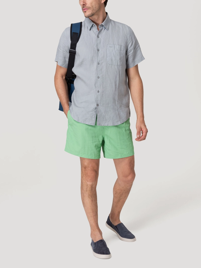 CAMISA LINO ORGANICO HOMBRE LINENSHORT GRIS ROCKFORD - 9