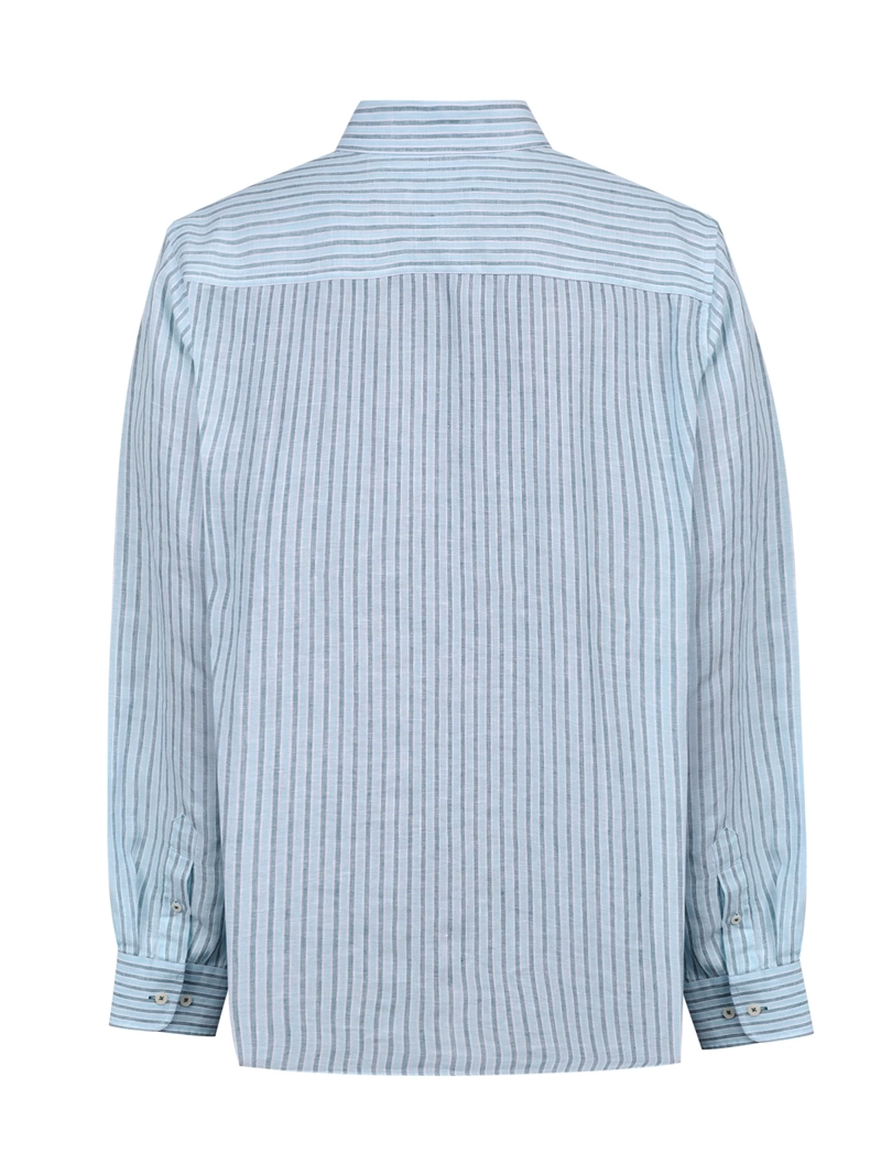CAMISA LINO ORGANICO HOMBRE LINSTRIPE CELESTE ROCKFORD - 2