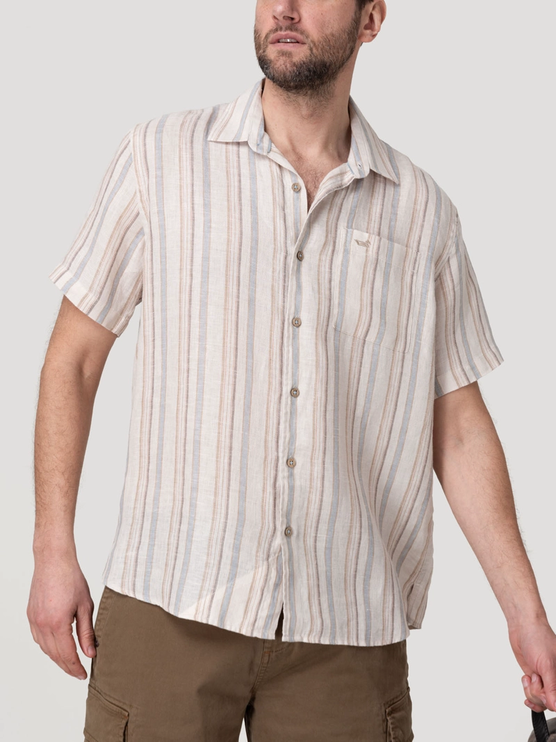 CAMISA LINO ORGANICO HOMBRE DUNA BEIGE ROCKFORD - 5