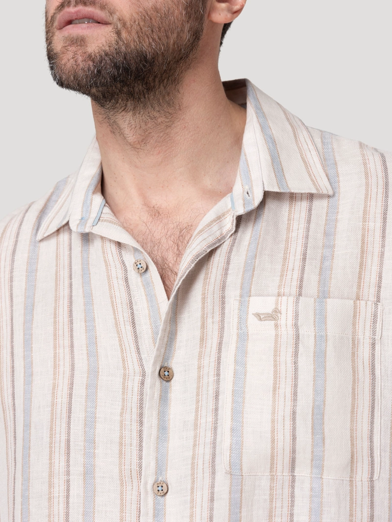 CAMISA LINO ORGANICO HOMBRE DUNA BEIGE ROCKFORD - 7