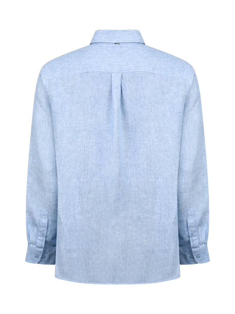 CAMISA LINO ORGANICO HOMBRE CLASLINEN CELESTE ROCKFORD - 2