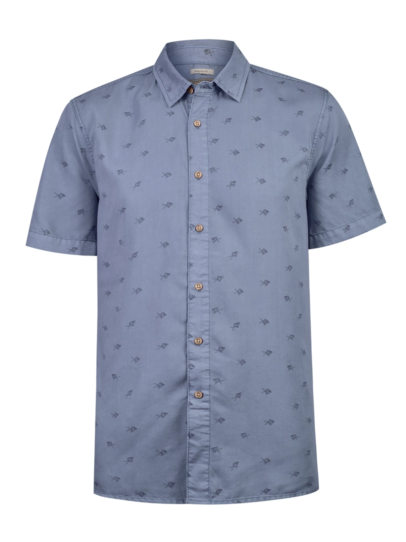 CAMISA TENCEL HOMBRE TENCELPRINT AZUL ROCKFORD - 1