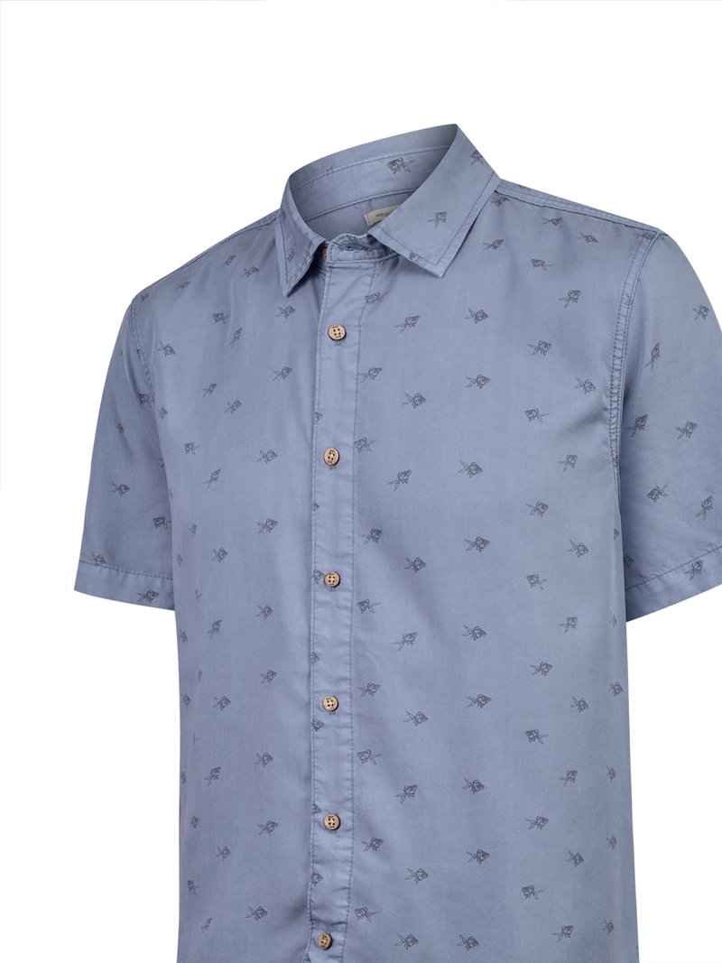 CAMISA TENCEL HOMBRE TENCELPRINT AZUL ROCKFORD - 4