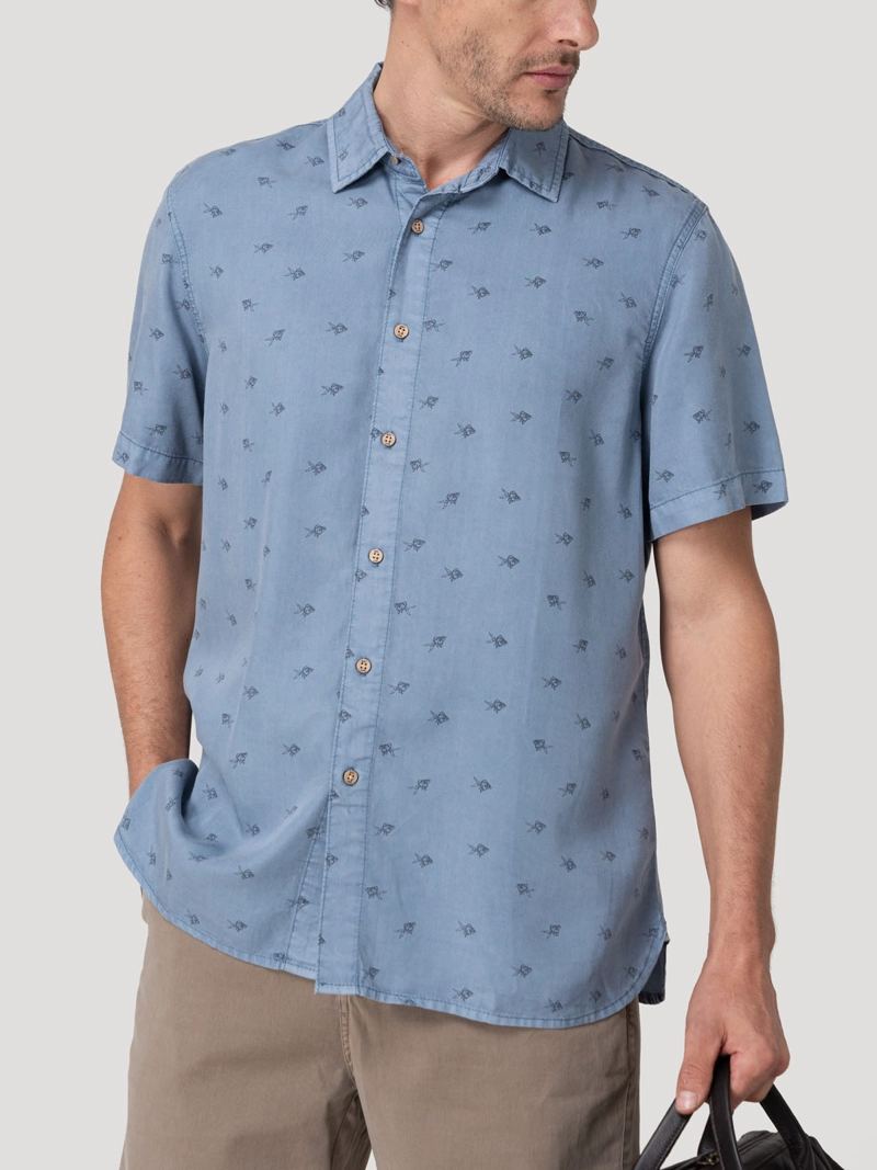CAMISA TENCEL HOMBRE TENCELPRINT AZUL ROCKFORD - 5