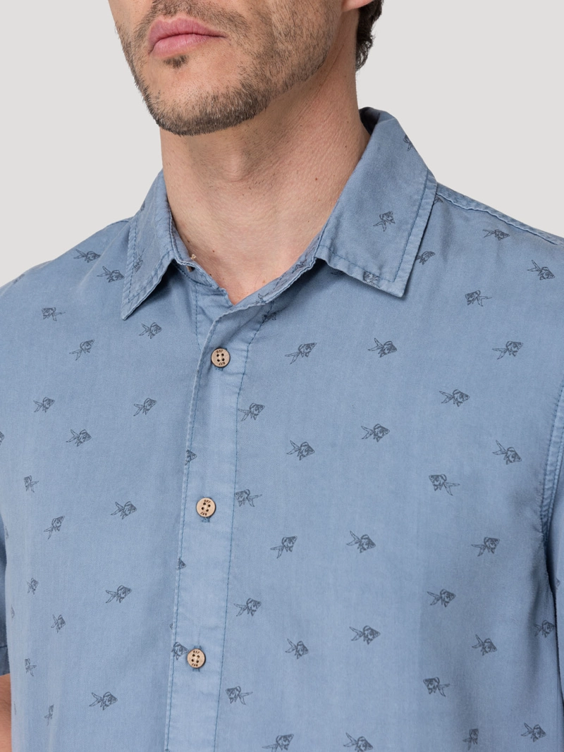 CAMISA TENCEL HOMBRE TENCELPRINT AZUL ROCKFORD - 7