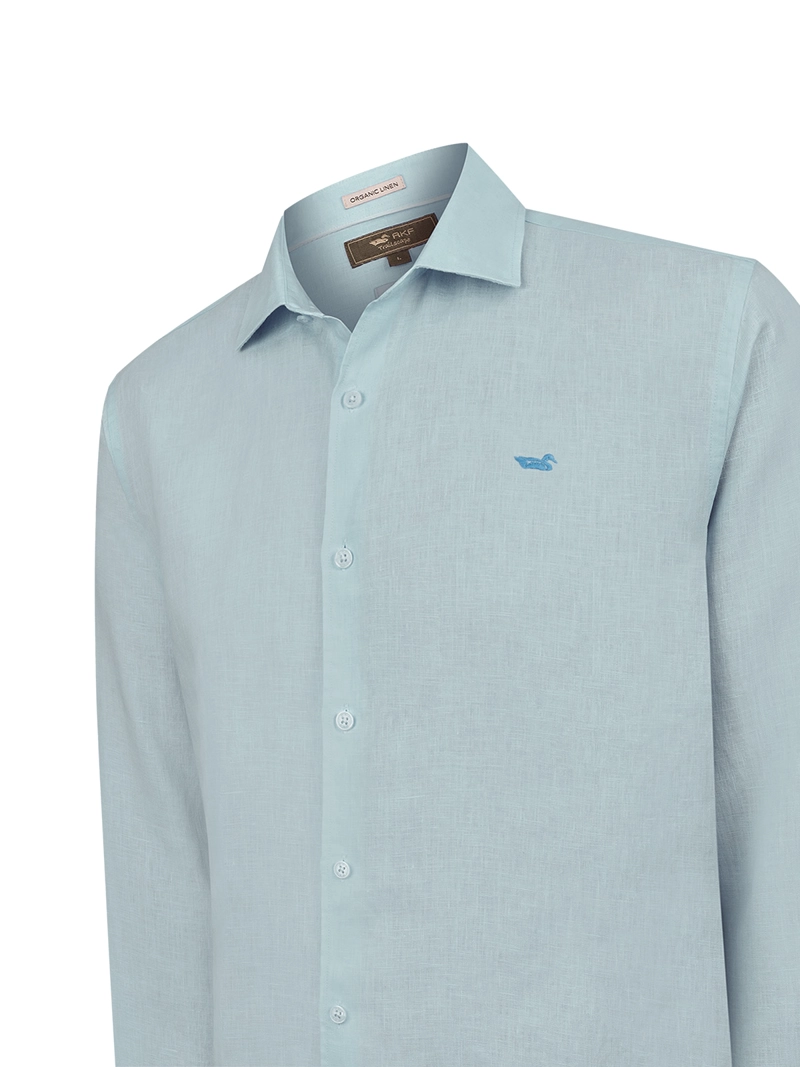 CAMISA LINO ORGANICO HOMBRE LINENIT VERDE ROCKFORD - 4