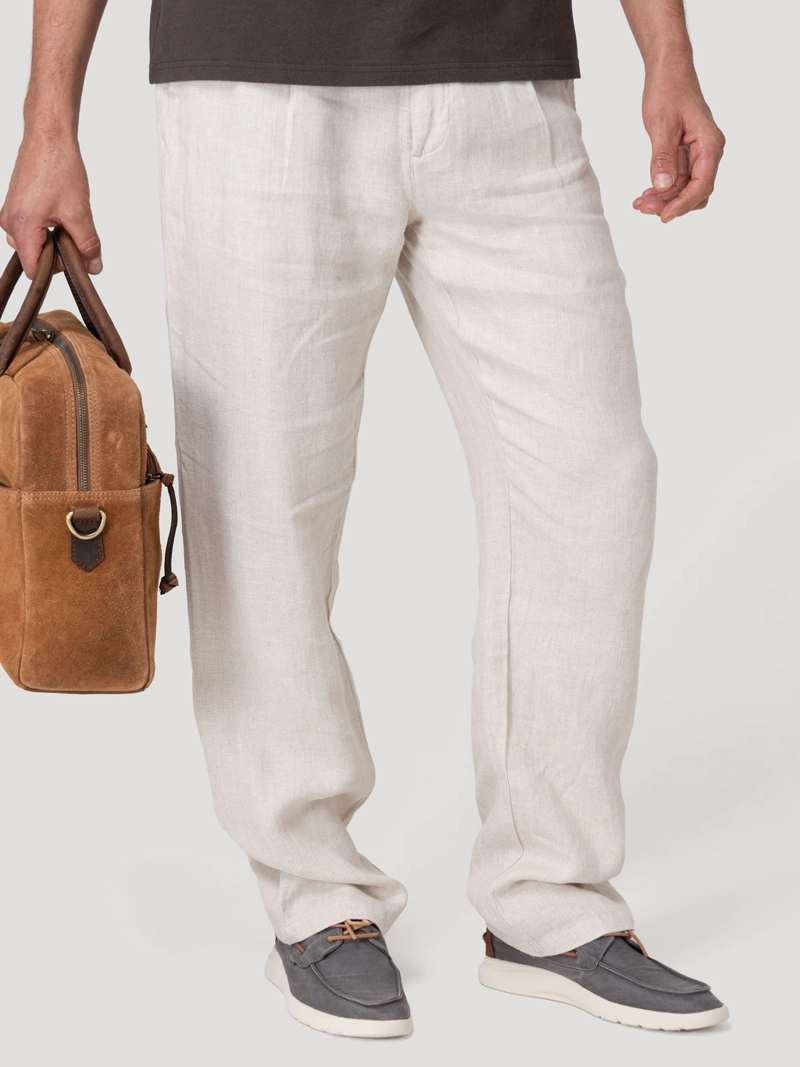 PANTALON LINO ORGANICO HOMBRE CAPRI BEIGE ROCKFORD - 5