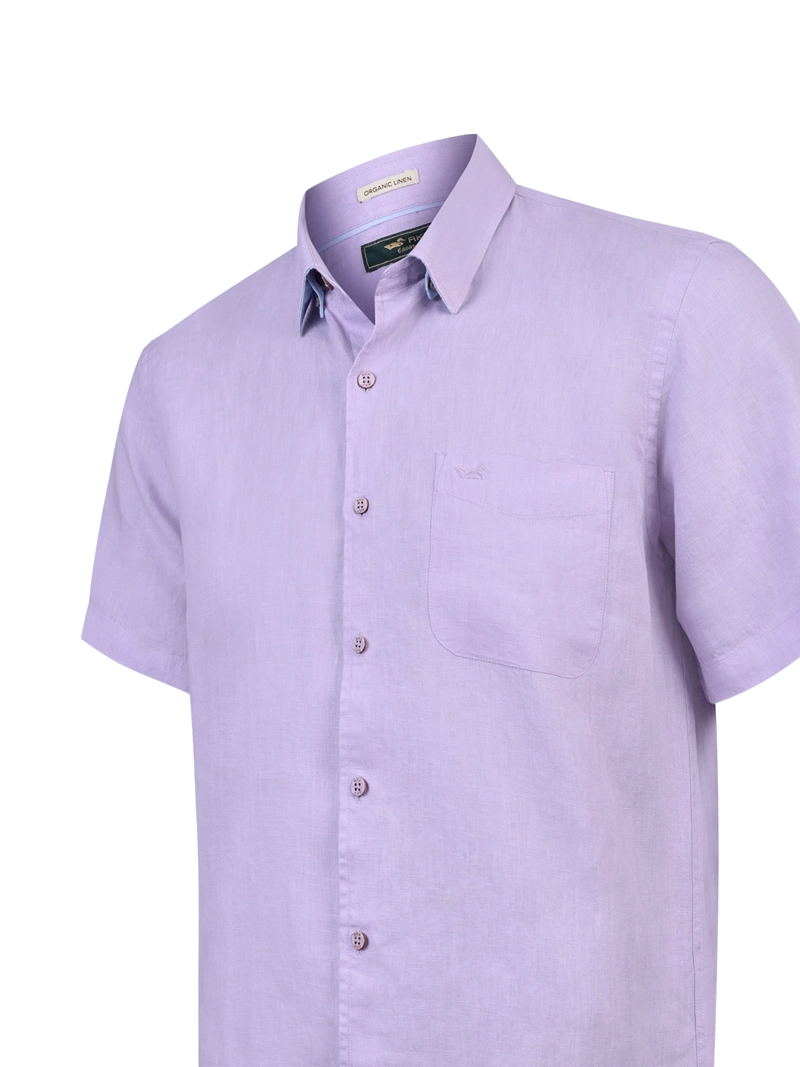 CAMISA LINO ORGANICO HOMBRE LINENSHORT ROSADO ROCKFORD - 4