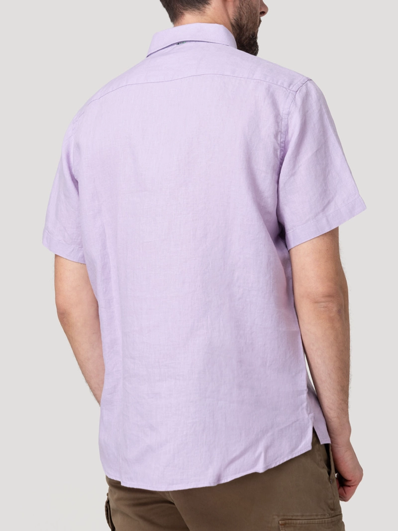 CAMISA LINO ORGANICO HOMBRE LINENSHORT ROSADO ROCKFORD - 7