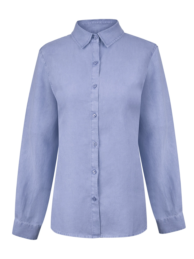 BLUSA LINO ORGANICO MUJER LIRIO AZUL ROCKFORD - 1