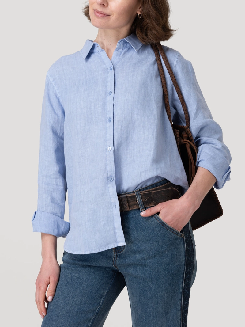 BLUSA LINO ORGANICO MUJER LIRIO AZUL ROCKFORD - 5