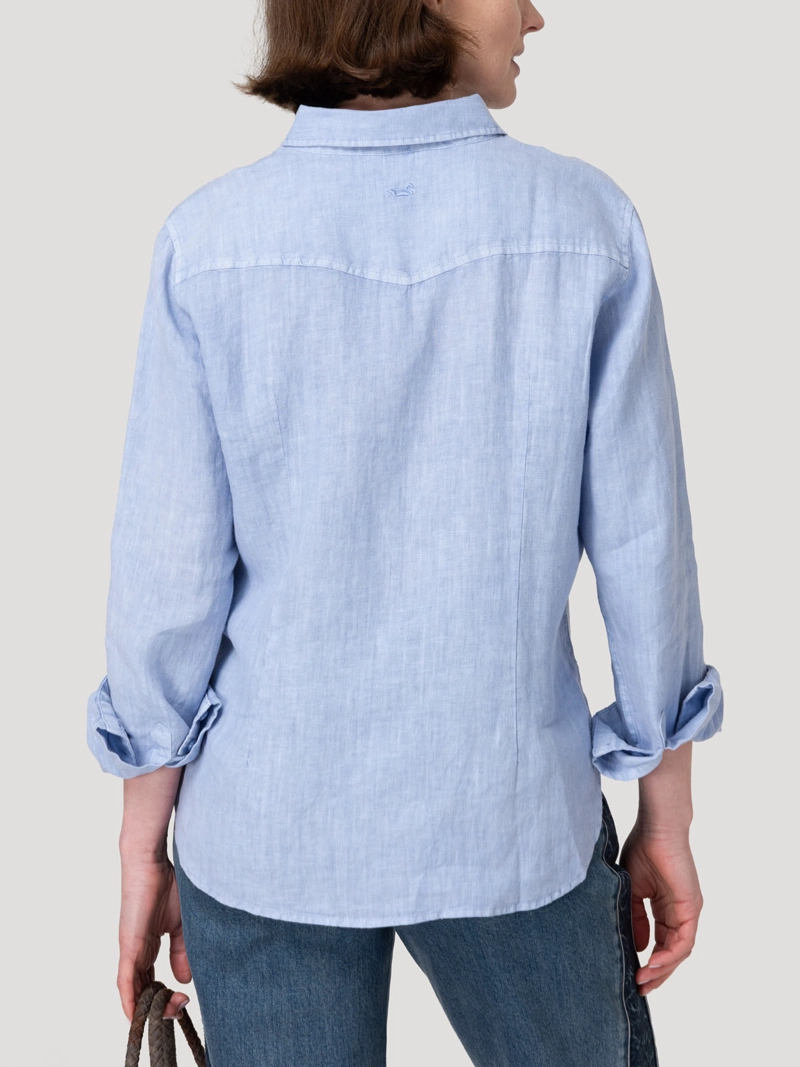 BLUSA LINO ORGANICO MUJER LIRIO AZUL ROCKFORD - 6