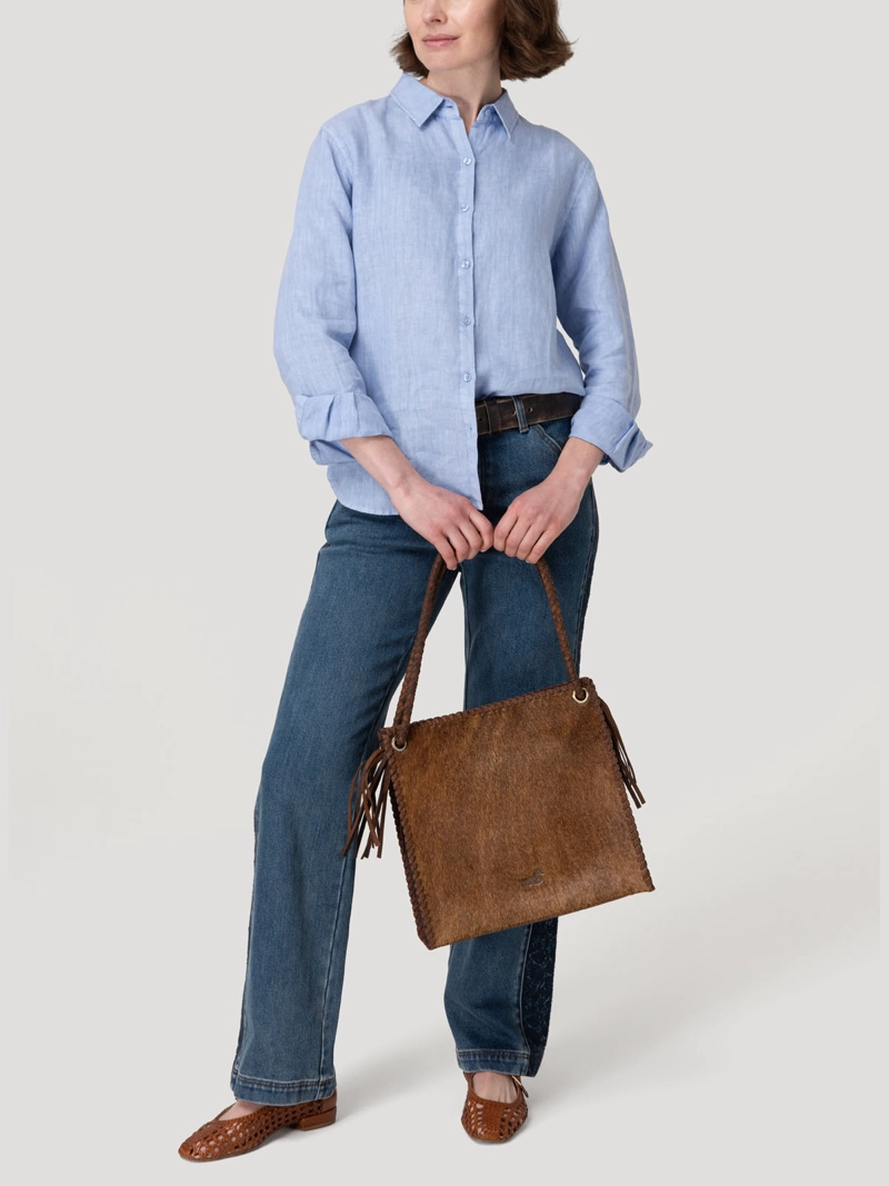BLUSA LINO ORGANICO MUJER LIRIO AZUL ROCKFORD - 8