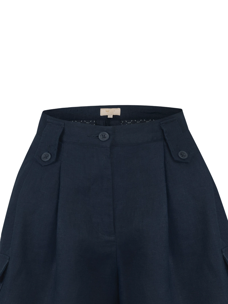 SHORT LINO ORGANICO MUJER ROUT AZUL ROCKFORD - 4