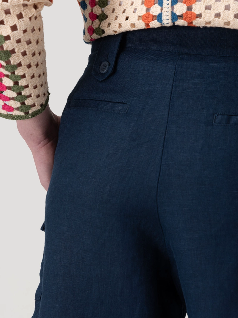 SHORT LINO ORGANICO MUJER ROUT AZUL ROCKFORD - 8