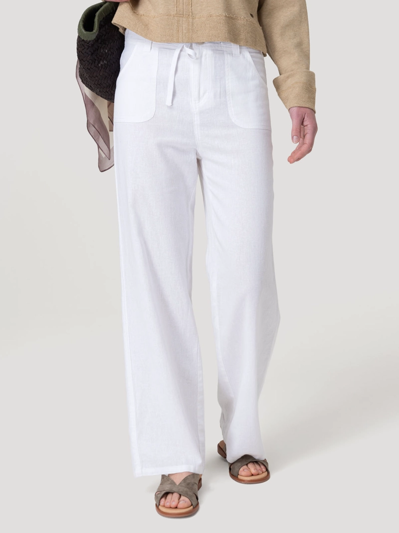 PANTALON LINO ORGANICO MUJER MALOYS BLANCO ROCKFORD - 5