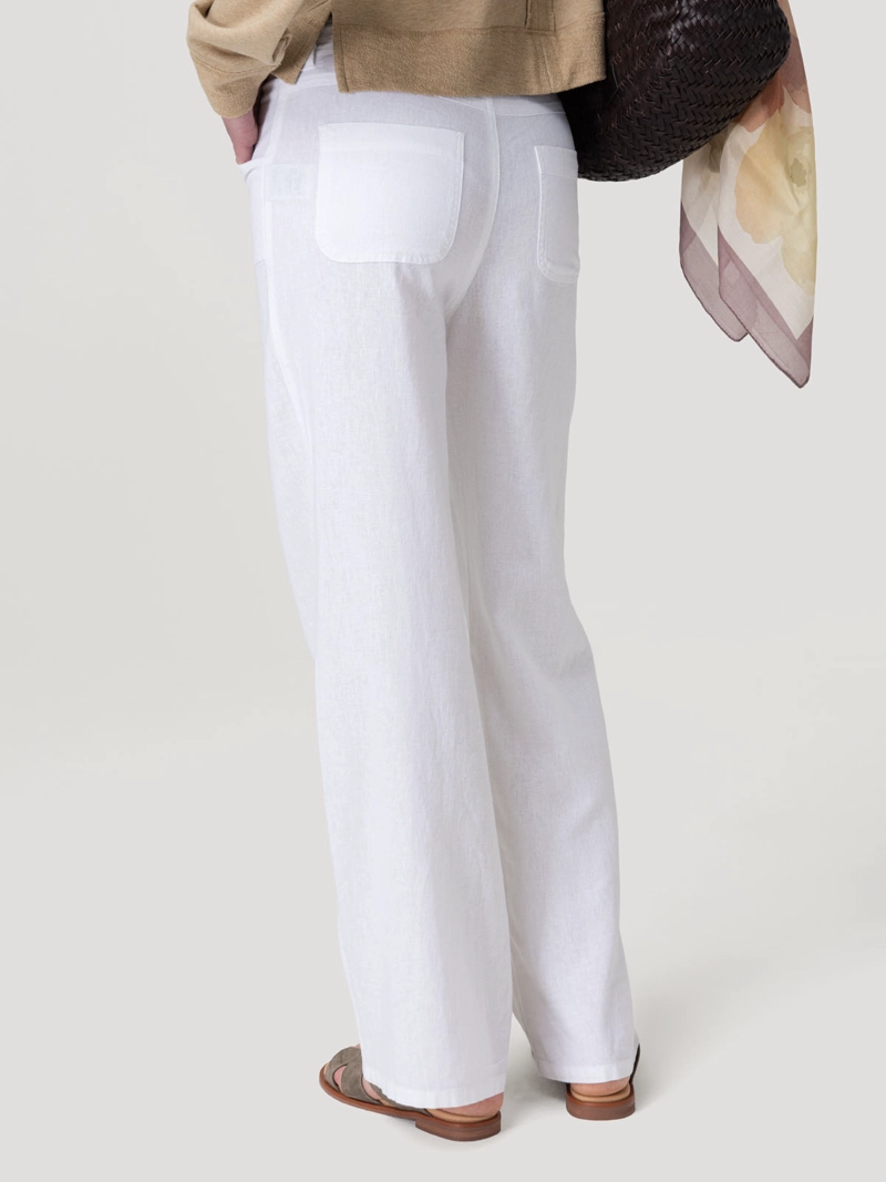 PANTALON LINO ORGANICO MUJER MALOYS BLANCO ROCKFORD - 6
